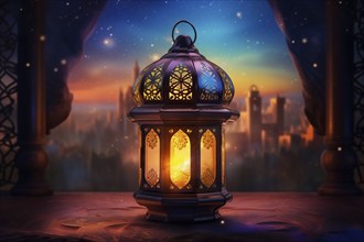 Ramadan lantern background, evoking the rich traditions and serene moments of the holy month, AI