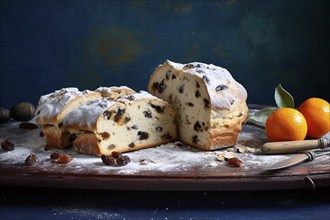 Christstollen cake. KI generiert, generiert, AI generated