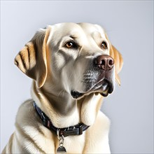 Portrait of labrador dog, isolated on white background, ai generated, AI generated