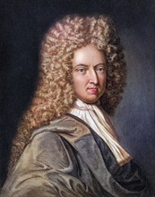 Daniel Defoe 1660, 1731. English novelist and journalist. From the book Gallery of Portraits, 1833,