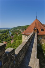 Hohentübingen Palace, view over Tübingen, Neckar, river, Museum of the University of Tübingen MUT,