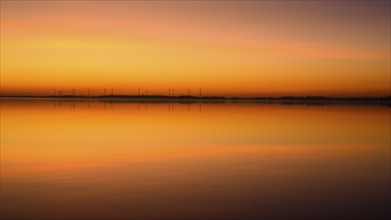 Sunset at Lake Dümmer, lake, silence, vastness, night, mysterious, Lembruch, Lower Saxony, Germany,