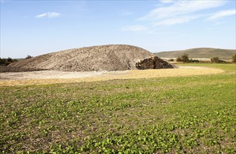 Modern-day neolithic style long Barrow burial chamber for storing cremation urns All Cannings, near