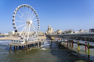 The pier and Ferris wheel at the Scheveningen stand, Skyline, Netherlands