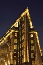 Europe, Germany, Hamburg, City, Kontorhausviertel, Chilehaus, clinker brick facade, built 1922 to