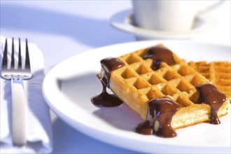 Hot waffles with chocolate, Studio