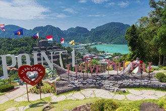 Viewpoint on the holiday island Phi Phi Don, view, tourism, touristic, travel, holiday, asian, sea,