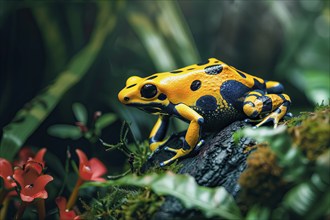 Yellow poison dart frog, AI generated