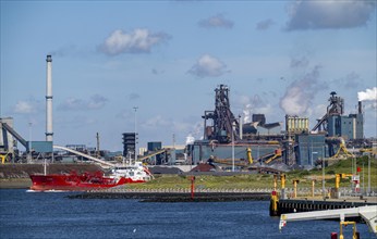 The Tata Steel steel and metallurgical plant in IJmuiden, Velsen, North Holland, Netherlands,