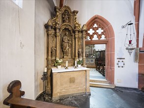 Marian altar from 1750 next to the entrance to the Kneip Chapel in the parish church of St Michael,