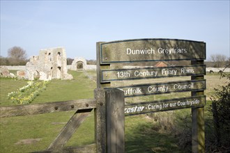 Remains of Greyfriars Priory, Dunwich, Suffolk, England, UK