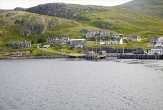 The harbour at Castlebay, Barra, Outer Hebrides, Scotland, UK