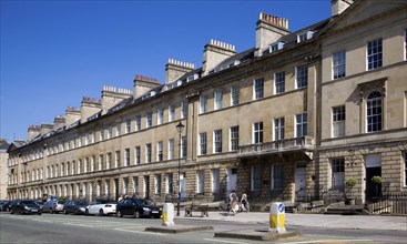 Classic Georgian buildings in Great Pulteney Street, Bath, Somerset, England architect Thomas