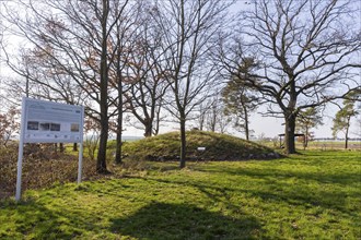 Two imposing burial mounds from the late Bronze Age (approx. 120o years BC) form the centrepiece of