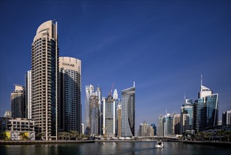 Skyline, Dubai Marina, EMAAR Logo, Dubai, United Arab Emirates, VAR, Asia