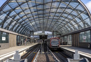 Track system at Elbbrücken station, journey towards the city centre, to the main station, S-Bahn,