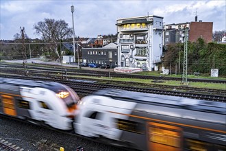 The Deutsche Bahn AG signal box in Mülheim-Styrum, controls train traffic on one of the busiest