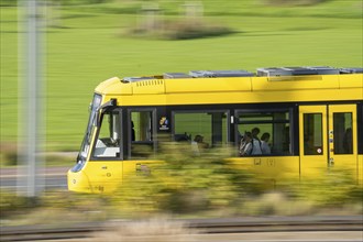 Tram on Altendorfer Straße, in Essen, North Rhine-Westphalia, Germany, Europe