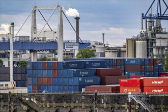 Container terminal in the Rhine port of Krefeld, inland port, 4th largest public port in North