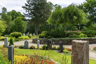 Memoriam Garden, graves in themed gardens, at the Park Cemetery in Essen, the city's largest