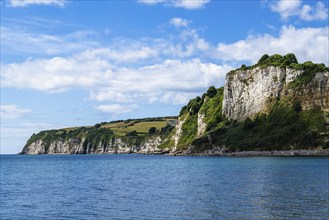 White Cliff from a drone, Jurassic Coast, Seaton, Devon, England, United Kingdom, Europe