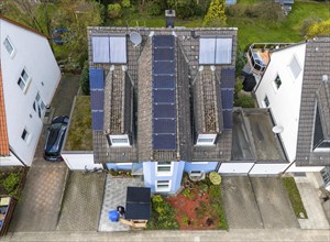 Detached house with various solar modules, in addition to normal standard solar panels, PV tube