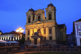 Banat, Timisoara, Timisoara, Old Town, Catholic Cathedral at Piata Unirii, Unification Square,