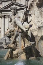 River God of the Nile at the Fountain of the Four Rivers, Fontana dei Quattro Fiumi, Piazza Navona,