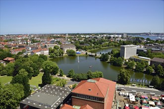 Europe, Germany, Schleswig Holstein, Kiel, Baltic Sea, City, View from the town hall tower, View of