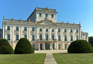 Eszterhazy Palace, also known as Eszterháza Palace or Fertöd Palace, palace view from the French