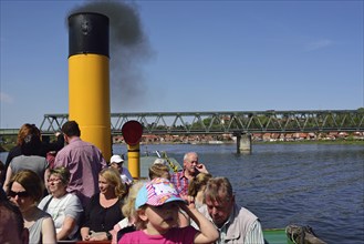 Europe, Germany, Schleswig-Holstein, Hamburg Metropolitan Region, Lauenburg, Elbe, View from the