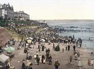 Bridlington, children's corner, Yorkshire, England, digitally restored reproduction from a 19th