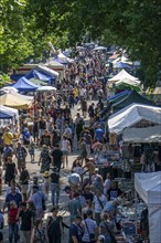 Flea market at the summer festival at the Gruga in Essen, 10-day fair at Messe Essen, with one of