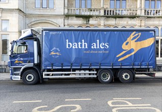 Heavy Good Vehicle HGV lorry truck for Bath Ales brewery, Bath, Somerset, England, UK