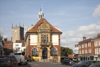 Town Hall and High Street, Marlborough, Wiltshire, England, United Kingdom, Europe