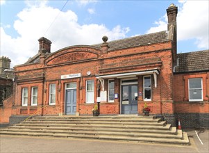 Railway train station building Thetford, Norfolk, England, UK built 1889