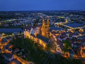 With Albrechtsburg Castle, cathedral, bishop's palace and granary, Meissen, Saxony, Germany, Europe