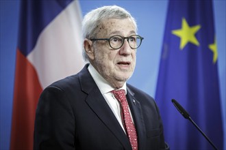 Alberto van Klaveren Stork, Foreign Minister of Chile, photographed during a press conference after