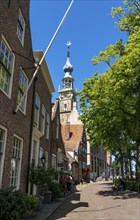 The town of Veere, province of Zeeland, the old town hall, market square, cafés and shops, old town