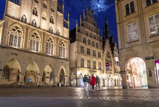 The historic town hall, on Prinzipalmarkt, Gothic building, with the Peace Hall, in Münster, North