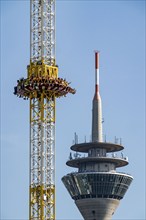 The Rhine Fair in Düsseldorf, in the Rhine meadows in the Oberkassel district, on the Rhine,