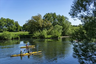 Water sports on the Ruhr in Essen-Steele, kayaking, Essen, North Rhine-Westphalia, Germany, Europe