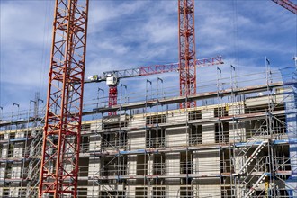 Large construction site, in the so-called Literaturviertel offices and flats between Sachsenstraße