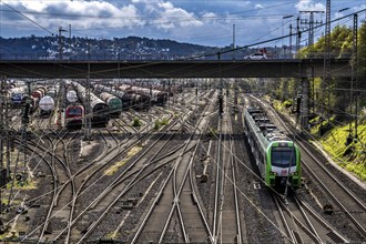 Regional train at Hagen-Vorhalle marshalling yard, one of the 9 largest in Germany, located on the