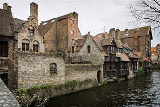 Old houses on the canal, Flemish architecture, Middle Ages, architectural history, old, building,