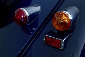 Car Lamps on the Back of a an Old Classic Car in Switzerland