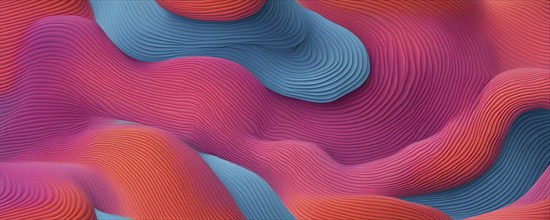 Seamless abstract pattern of vector fluid curved lines creating a dynamic ripple effect in vibrant