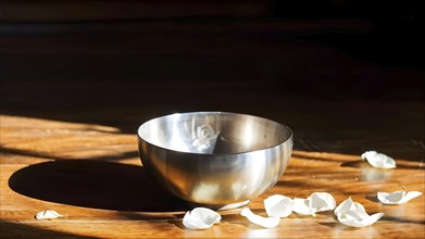 Tibetan singing bowl as Symbolic images for relaxation, AI generated