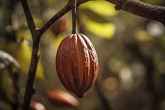 Cocoa bean on tree. KI generiert, generiert AI generated