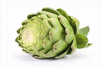 Single artichoke on white background. KI generiert, generiert, AI generated